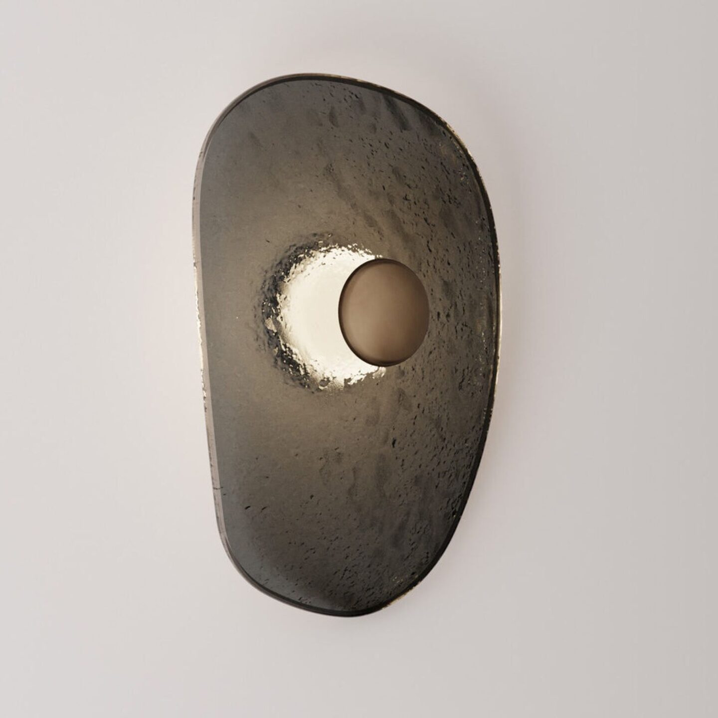 Isle Sconce Tall Grey & Pitch Brass